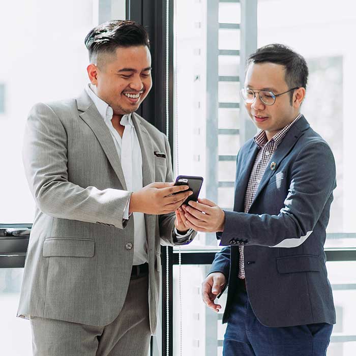 Insurance agents in meeting